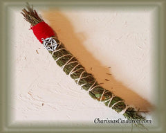 Cedar Smudge Stick with Dandelion, Privet, Cinquefoil & Clover 11 inch, Dressed